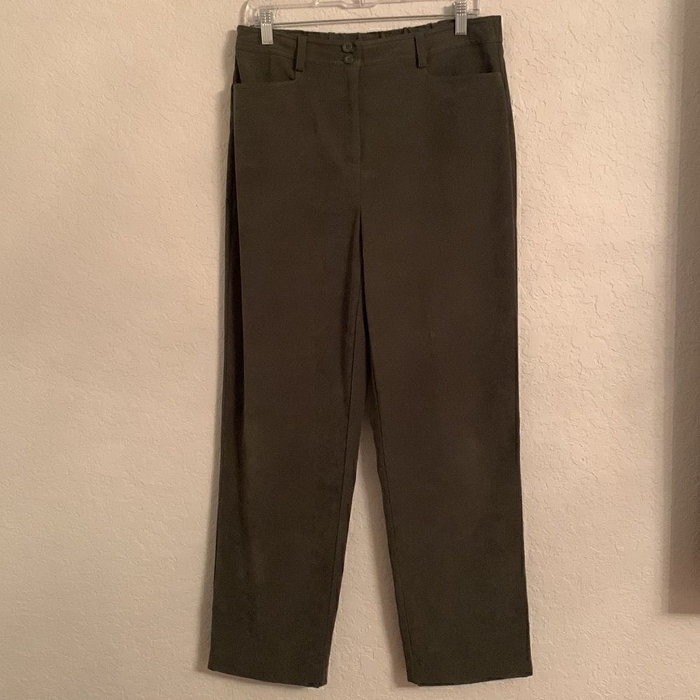 JM Collection Zip Up Jacket/ Pants Suede Set Size 12 - Picture 2 of 15